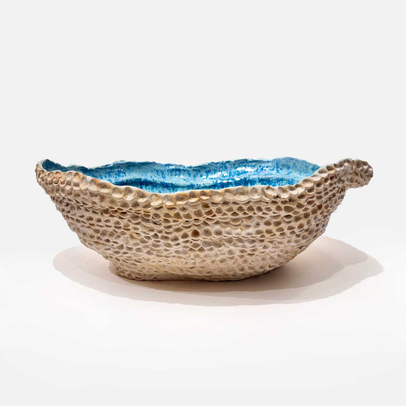 Large Turquoise Coil Bowl - Petroff Gallery - Ceramic Art