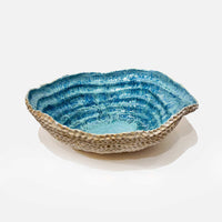 Large Turquoise Coil Bowl - Petroff Gallery - Ceramic Art