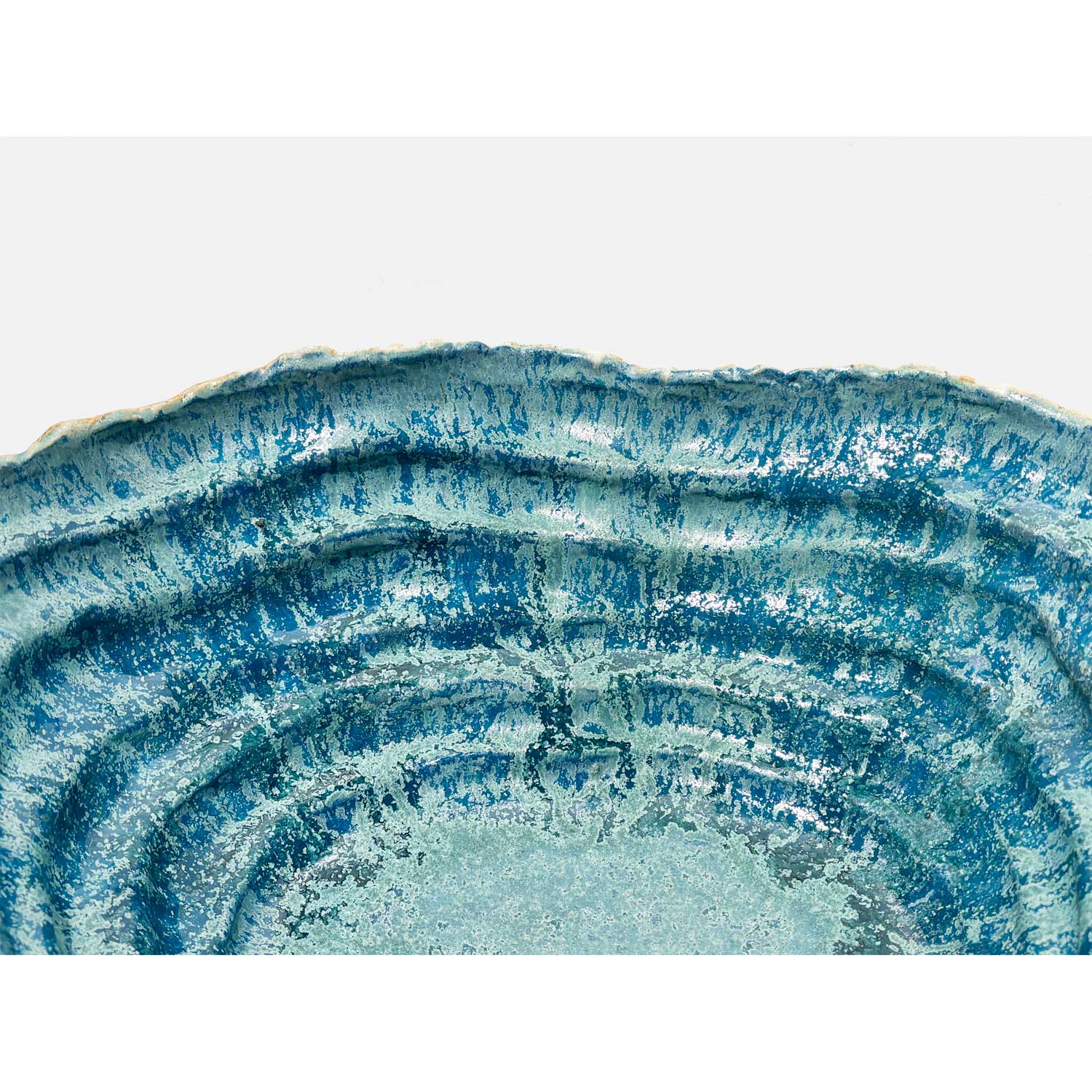Large Turquoise Coil Bowl - Petroff Gallery - Ceramic Art