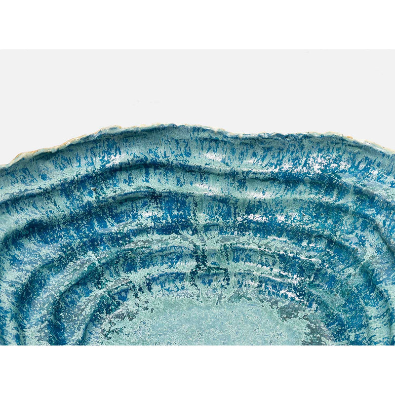 Large Turquoise Coil Bowl - Petroff Gallery - Ceramic Art