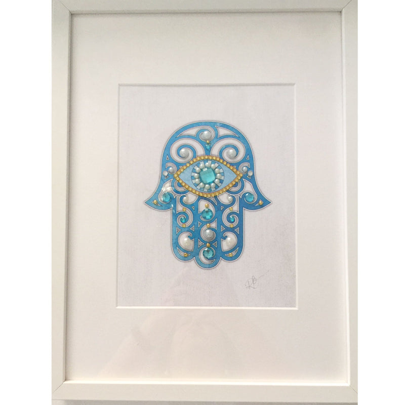 Large Blue Chamsa - Petroff Gallery -  - Rhonda Frances - Large Chamsa