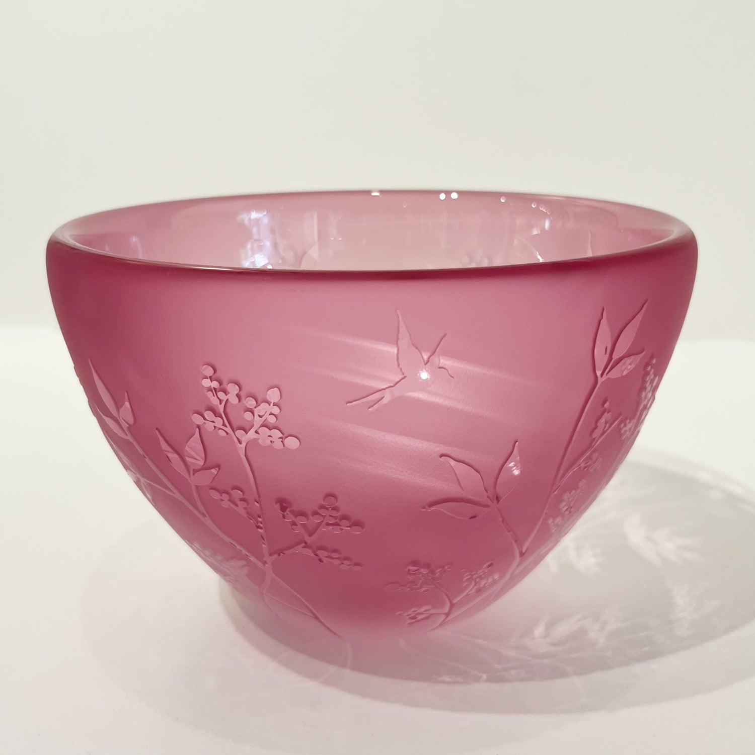 Large Bowl Dark Pink - Petroff Gallery - Glass Art