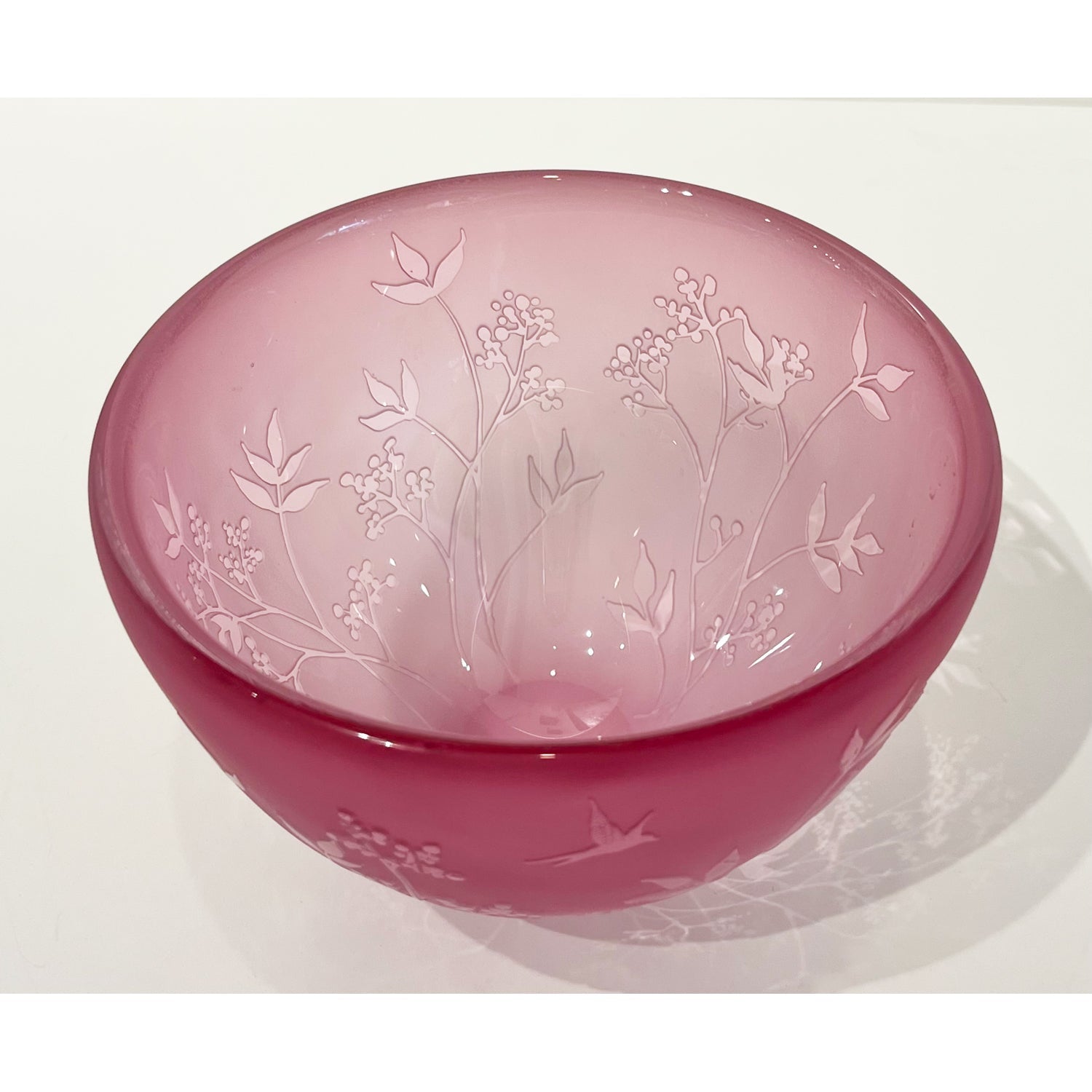 Large Bowl Dark Pink - Petroff Gallery - Glass Art