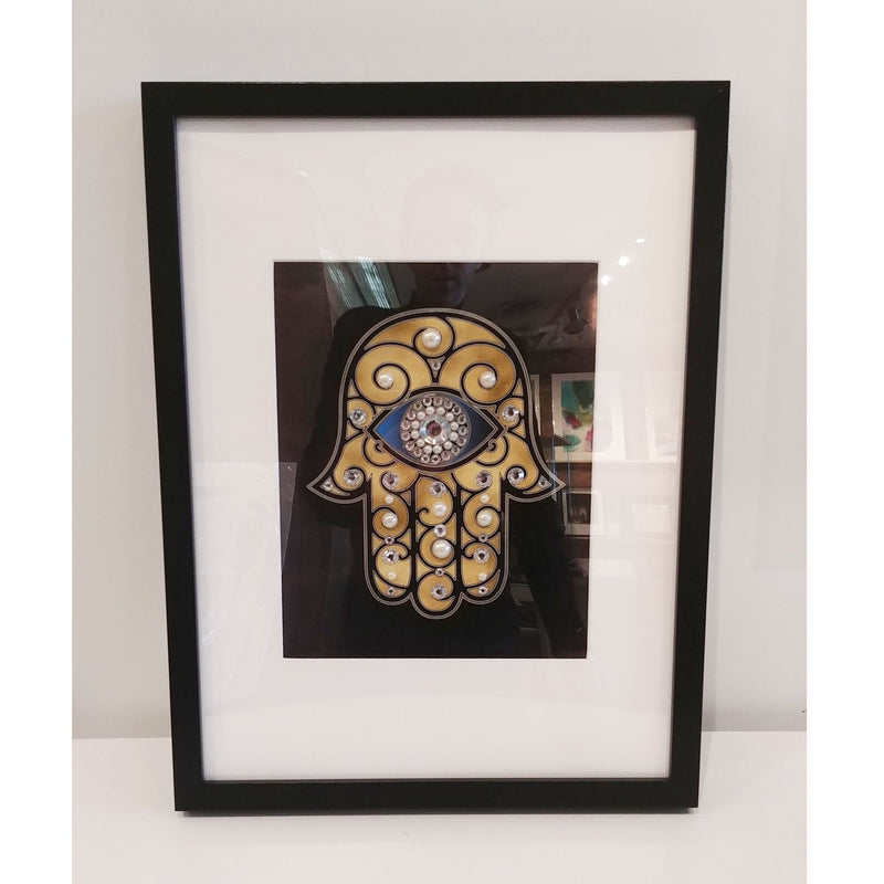 Large Gold Chamsa - Petroff Gallery -  - Rhonda Frances - Large Gold Chamsa, 17.5" x 13"