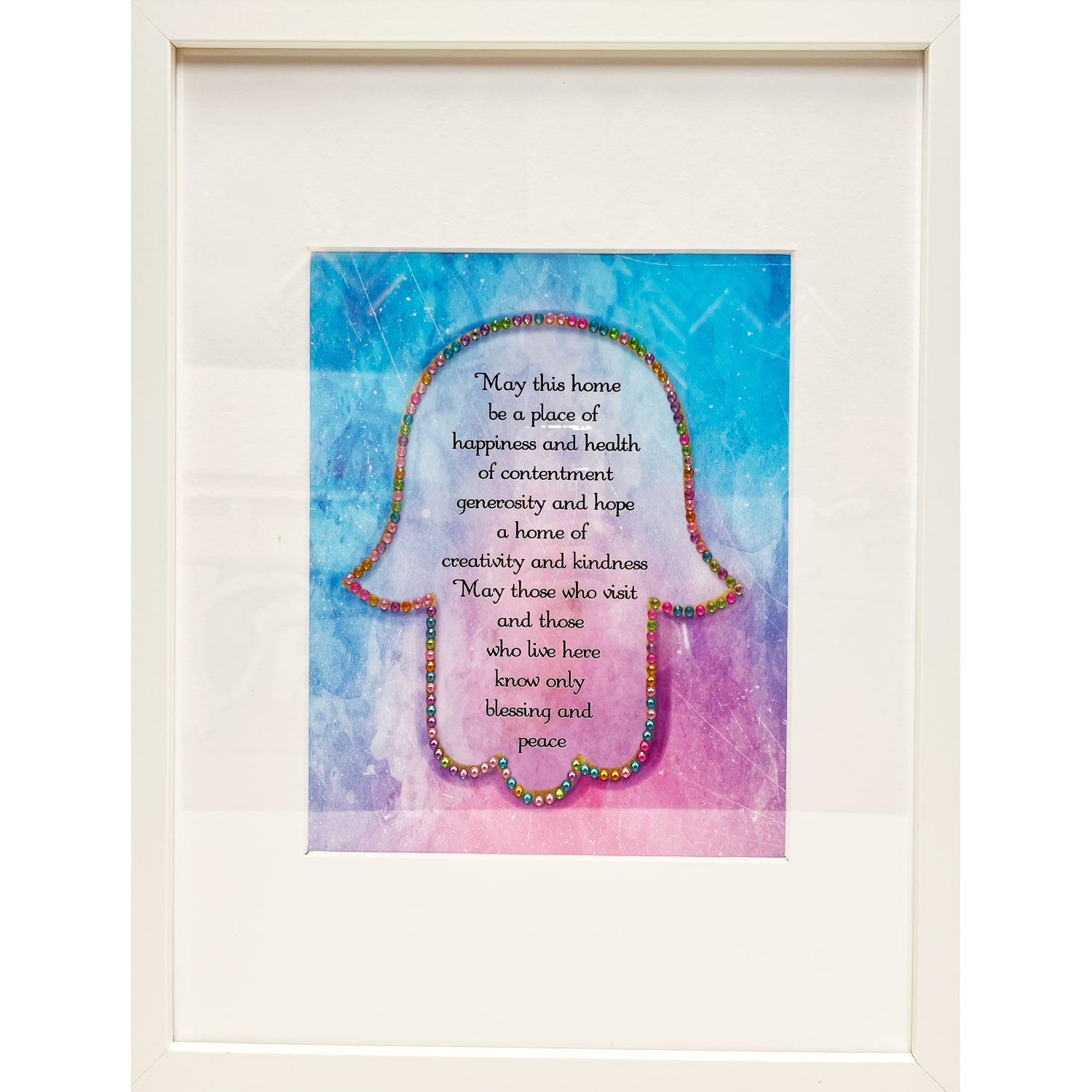 Large Multicolour Chamsa Home Blessing - Petroff Gallery -  - Rhonda Brewes - Large Multicolour Hamsa, 17" x 13"