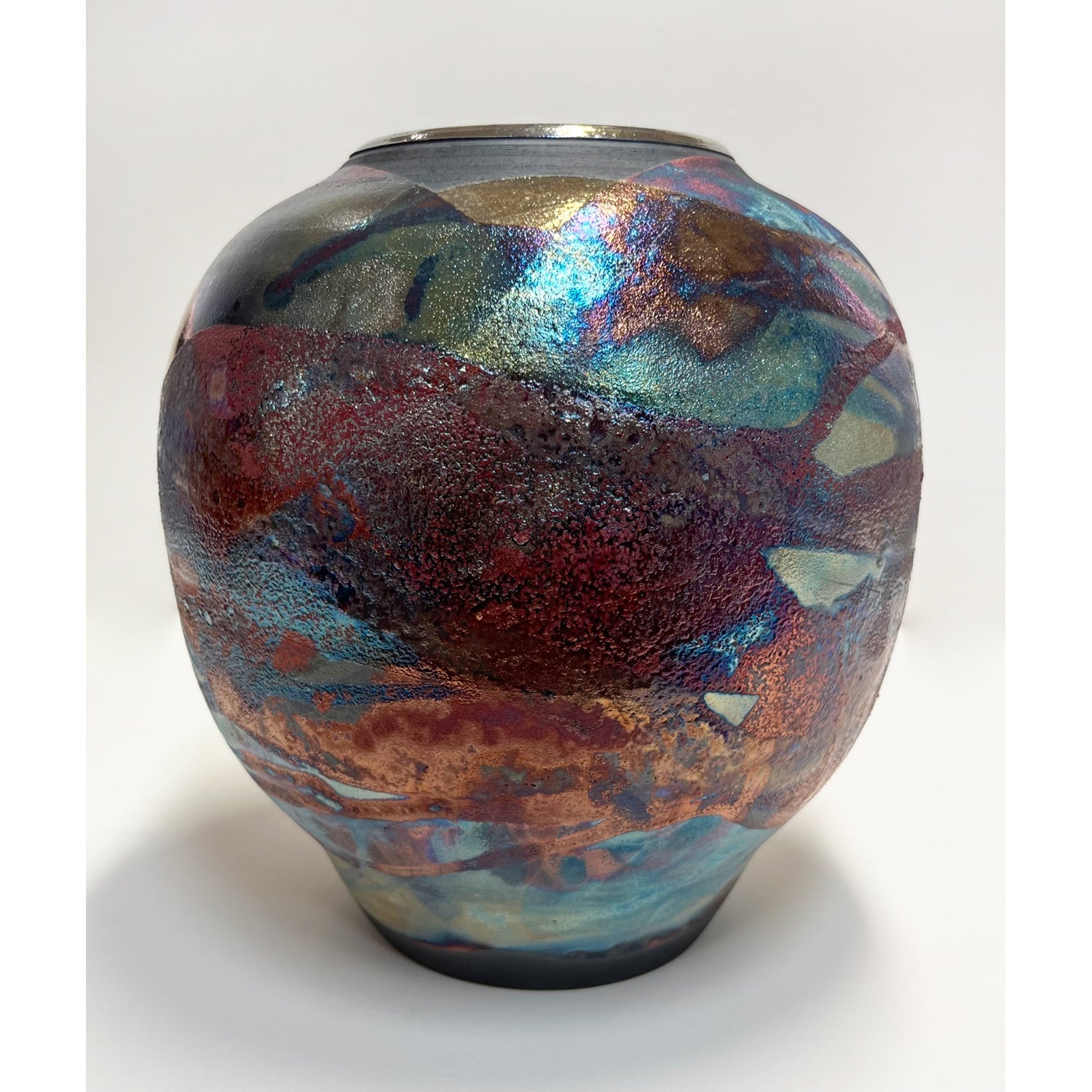 Large Raku Luster Vase - Petroff Gallery -  - Shu-Chen Cheng - Large Raku Luster Vase, 9.5" x 7.5" x 7.5"