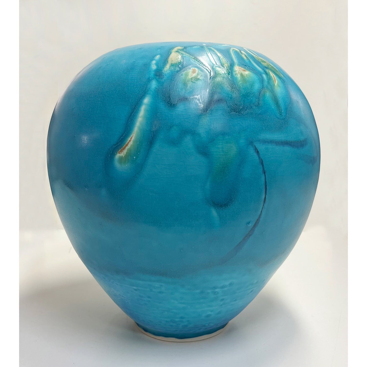 Large Turquoise Vase - Petroff Gallery -  - Kayo O'Young - Large Turquoise Vase, 12.5" x 8.5" x 8.5"