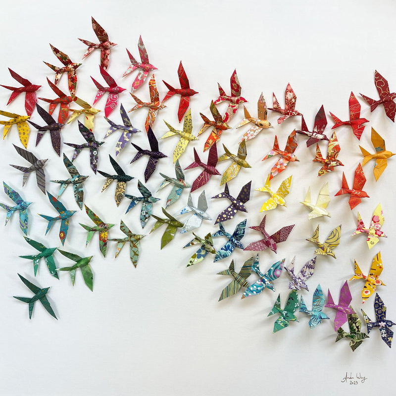 Learning to Fly 24" x 24" - Petroff Gallery -  - Andrew Wang - Learning to Fly, 24" x 24"