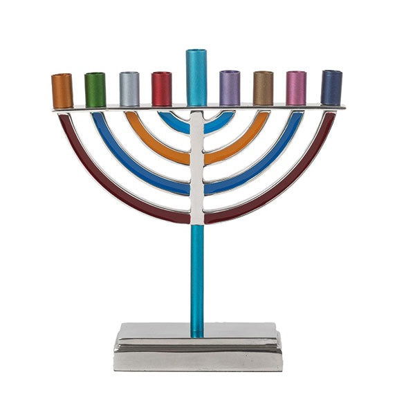 Large Classic Multicolour Menorah - Petroff Gallery - Judaica