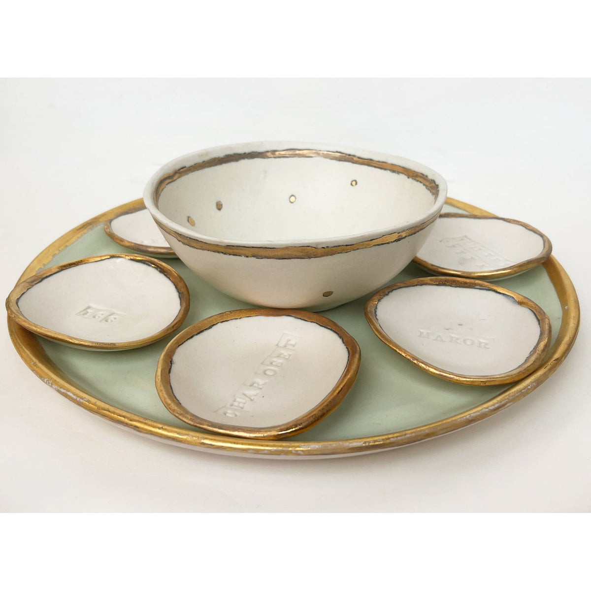Light Green Seder Plate - Petroff Gallery -  - Marla Buck - Light Green Seder Plate