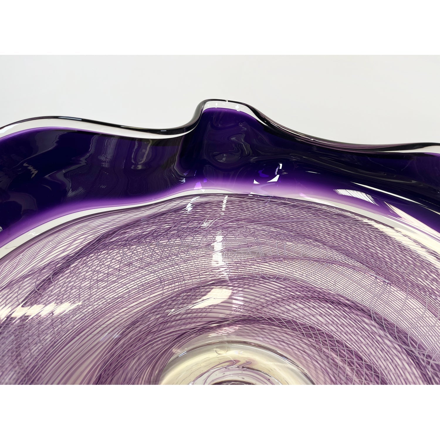 Lilac/Amethyst Cane Bowl - Petroff Gallery - Glass Art