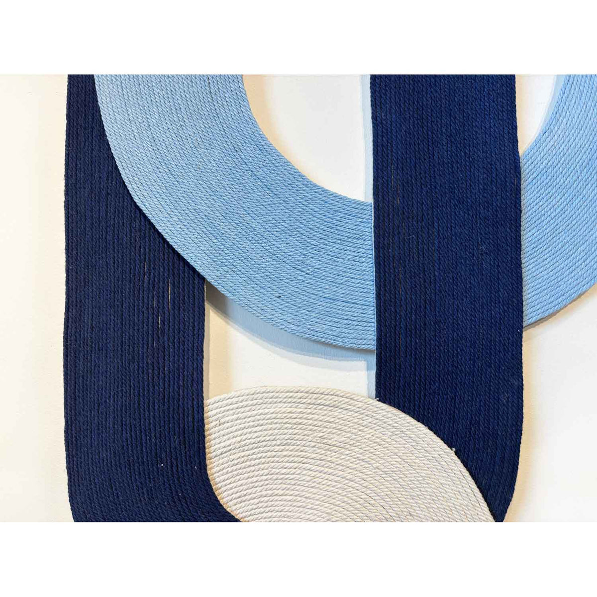 Loops Blues 38" x 24" - Petroff Gallery - Mixed Media Art