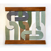 Loops Green 34" x 27" - Petroff Gallery - Mixed Media Art
