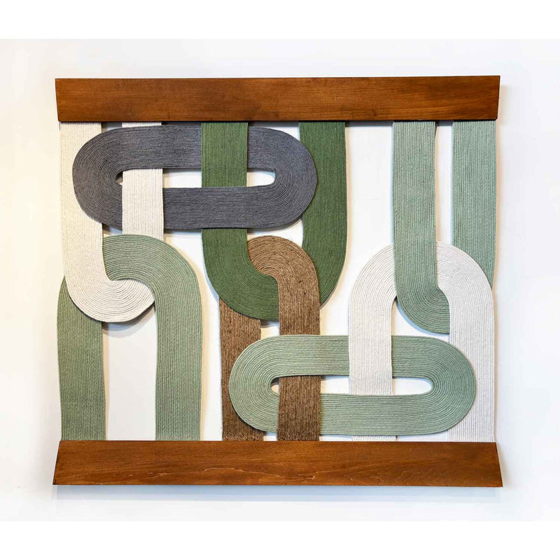 Loops Green 34" x 27" - Petroff Gallery - Mixed Media Art