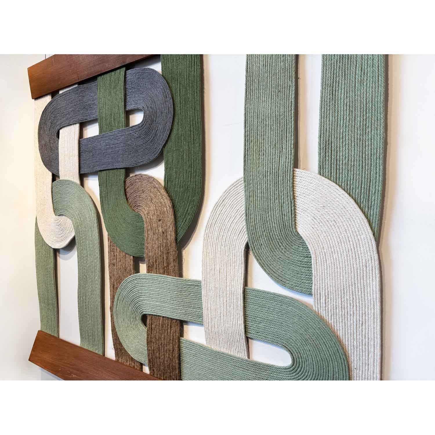 Loops Green 34" x 27" - Petroff Gallery - Mixed Media Art