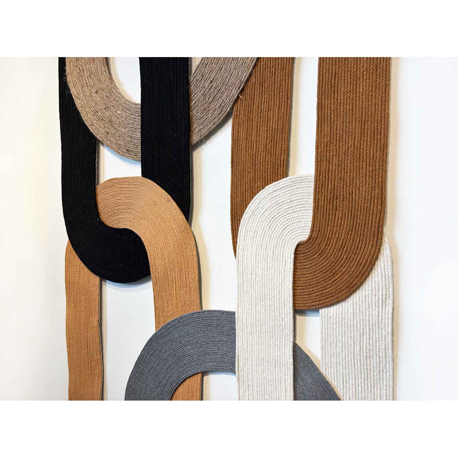 Loops Neutrals 38" x 24" - Petroff Gallery - Mixed Media Art