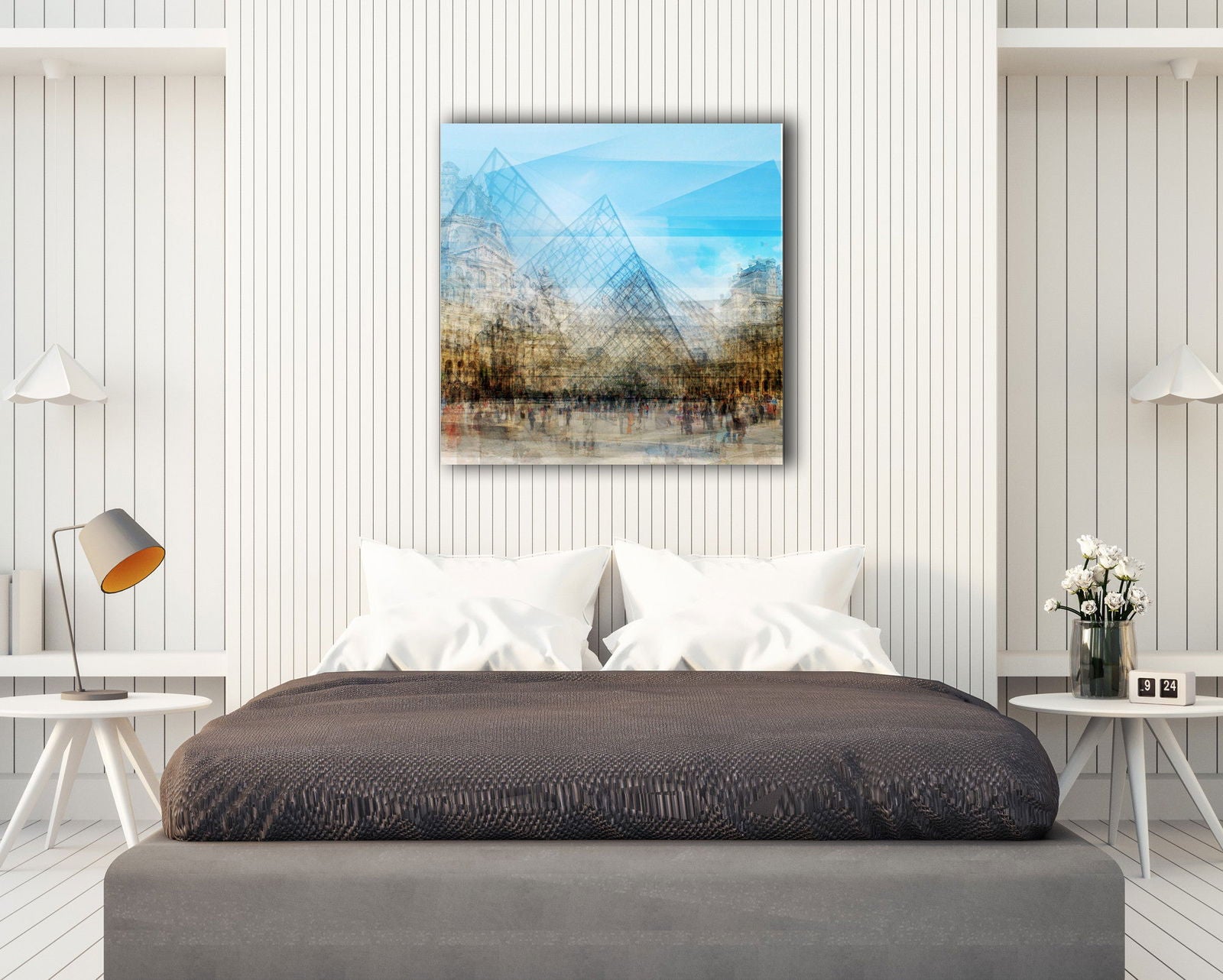 Louvre Pyramid  33" x 33" - Petroff Gallery -  - Chris Albert-Louvre Pyramid