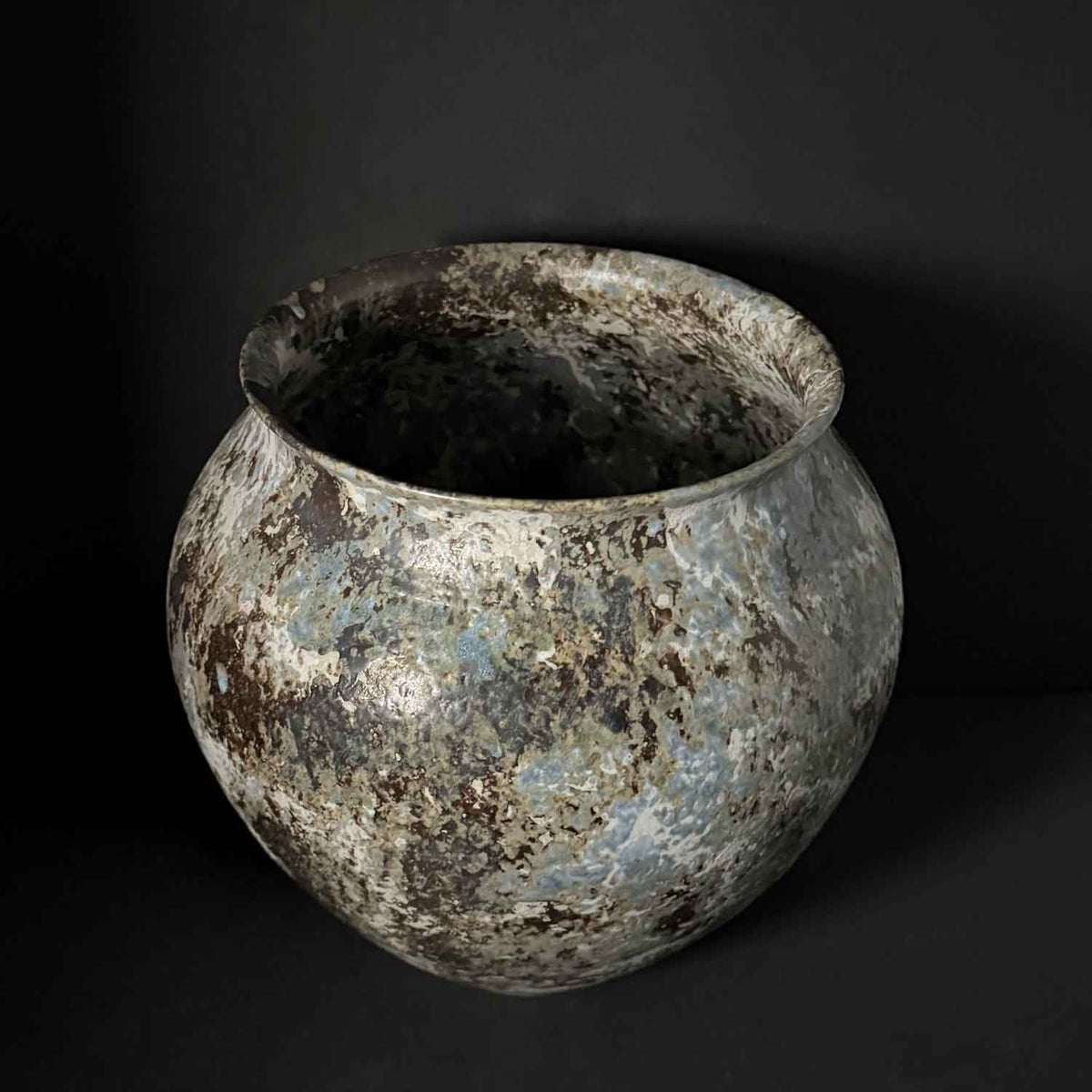 Large Blue Vase Top View - Petroff Gallery - Ceramic Art