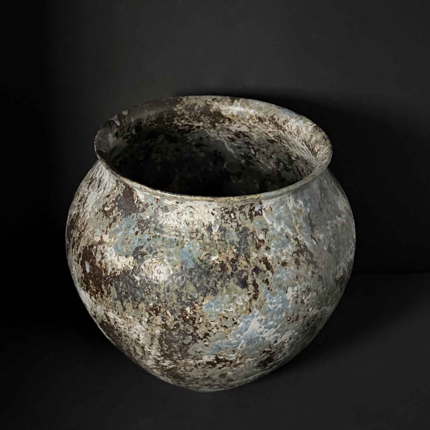 Large Blue Vase Top View - Petroff Gallery - Ceramic Art
