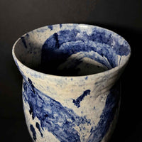 Iris Blue Vase Top View - Petroff Gallery - Ceramic Art