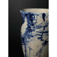 Iris Blue Vase Detail View - Petroff Gallery - Ceramic Art