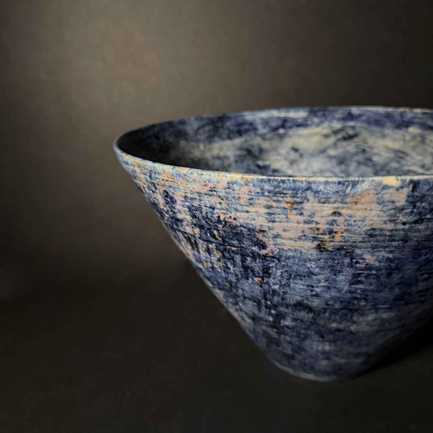 Blue Bowl Detail View - Petroff Gallery - Ceramic Art