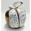 White and Gold Apple with Hebrew Type