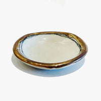 Small Gold Rim Dish Other View - Petroff Gallery - Ceramic Art