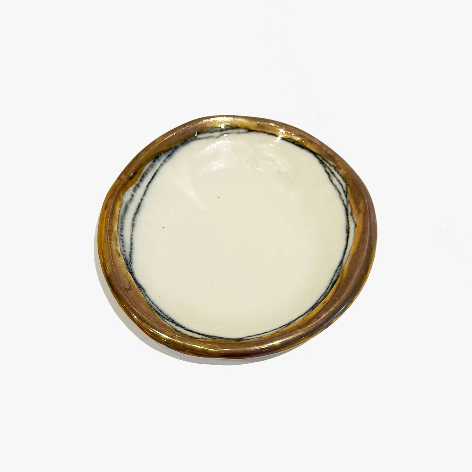 Small Gold Rim Dish - Petroff Gallery - Ceramic Art