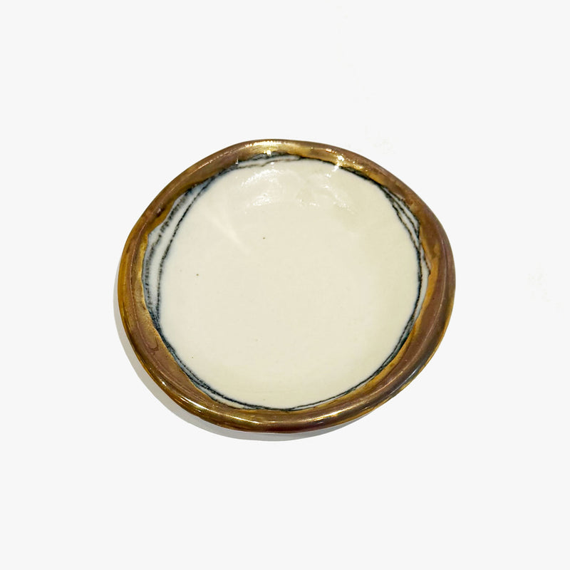 Small Gold Rim Dish - Petroff Gallery - Ceramic Art