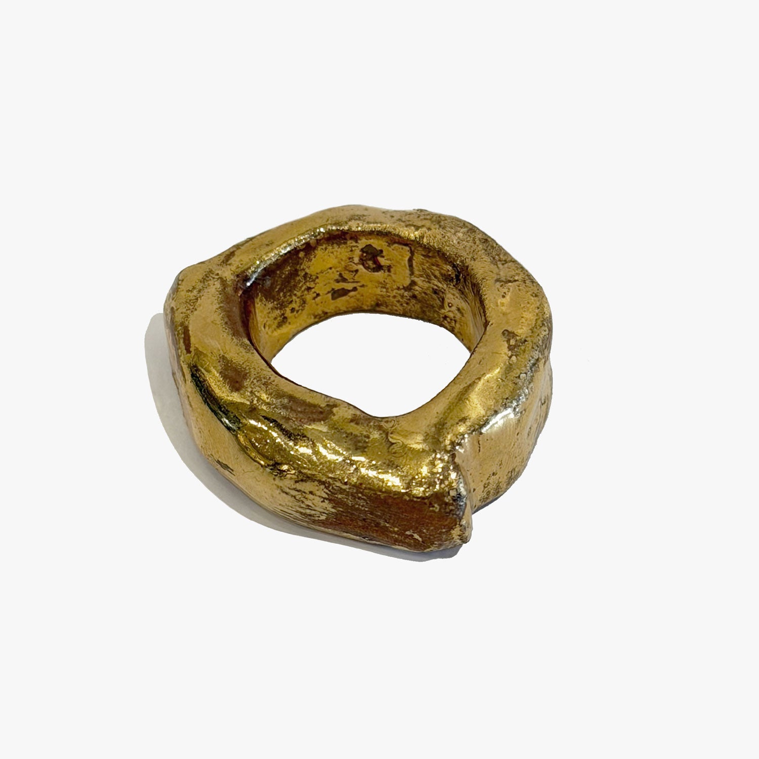 Organic Gold Ceramic Ring Other View - Petroff Gallery - Ceramic Art