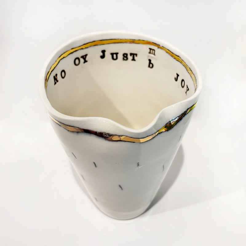 Large Honey Cup No Oy Just Joy - Petroff Gallery - Ceramic Art