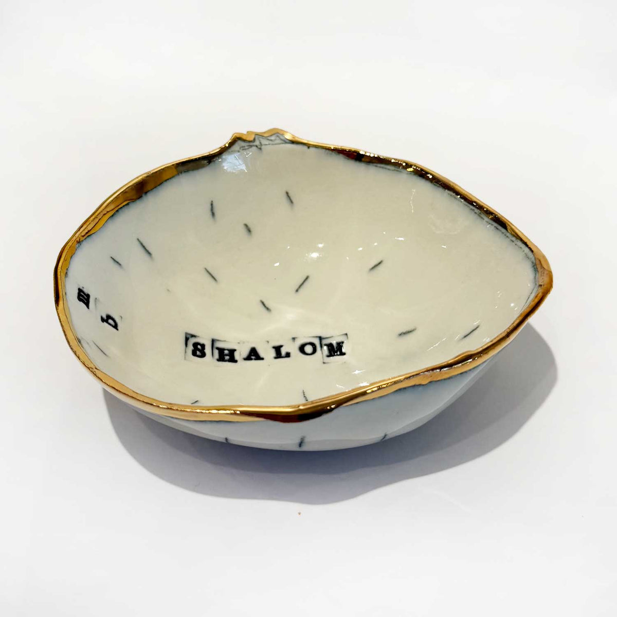 Pomegranate Bowl Shalom 2 side view - Petroff Gallery - Ceramic Art