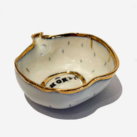 Apple Bowl & honey side view - Petroff Gallery - Ceramic Art