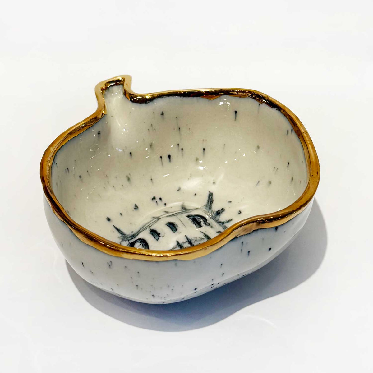 Apple Bowl Chayim Side View - Petroff Gallery - Ceramic Art