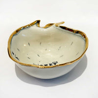 Organic Apple Bowl Honey side view - Petroff Gallery - Ceramic Art