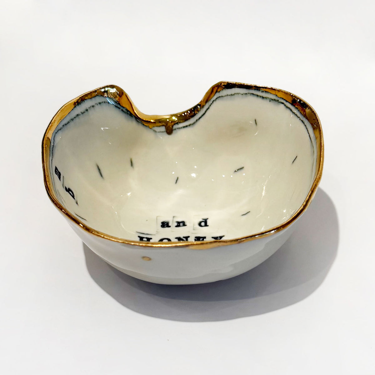 Baby Bowl and Honey Side View - Petroff Gallery - Ceramic Art