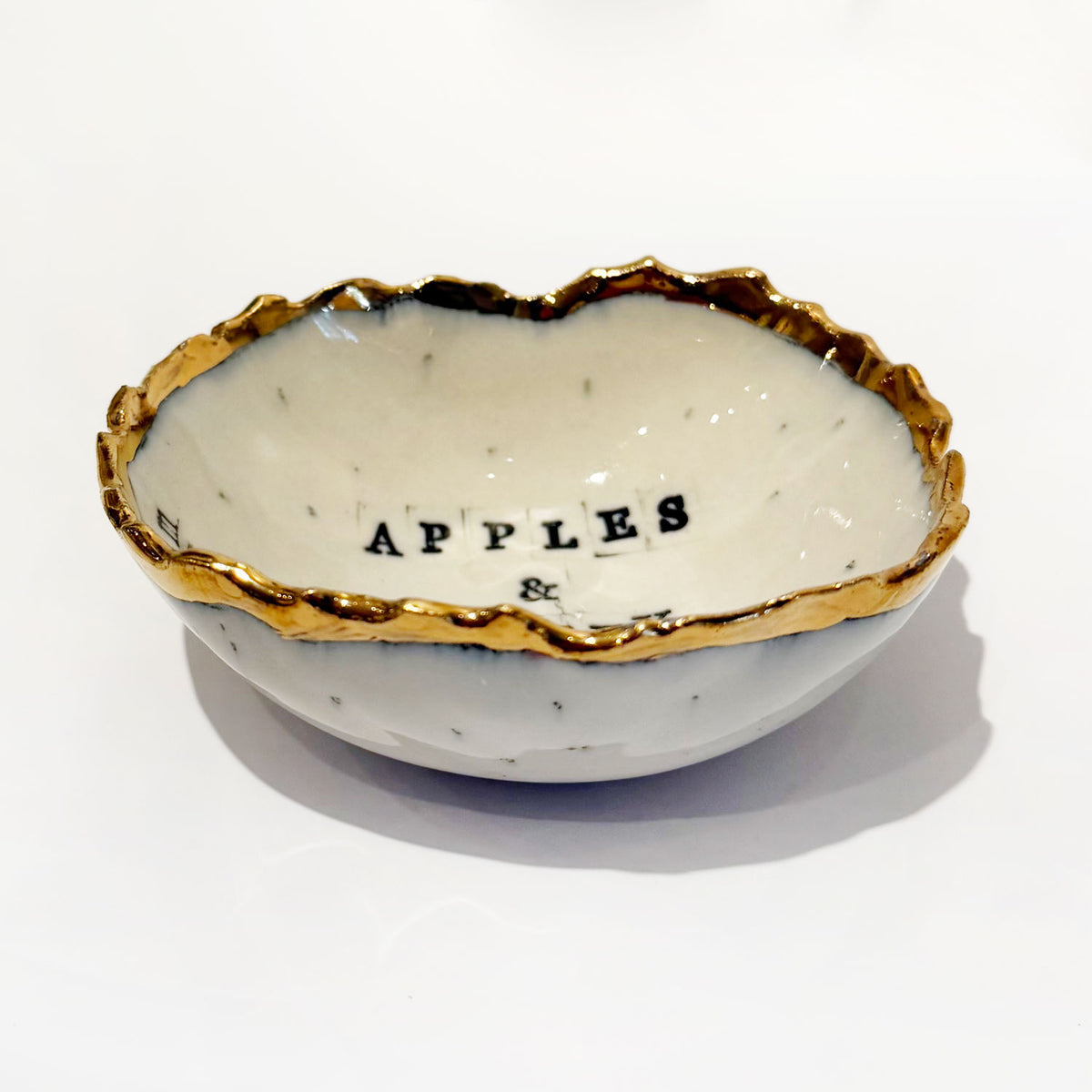 Baby Bowl Apples & Honey Side View - Petroff Gallery - Ceramic Art