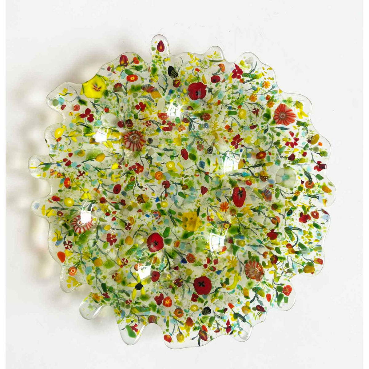 Glass Wildflower Seder Plate - Petroff Gallery - Judaica