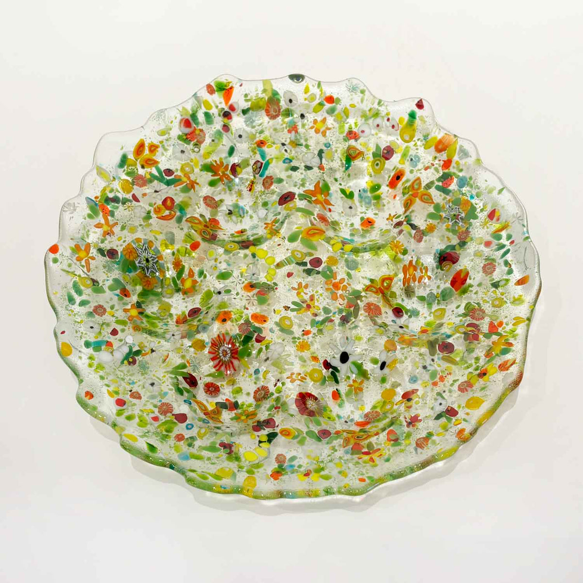 Glass Wildflower Seder Plate - Petroff Gallery - Judaica
