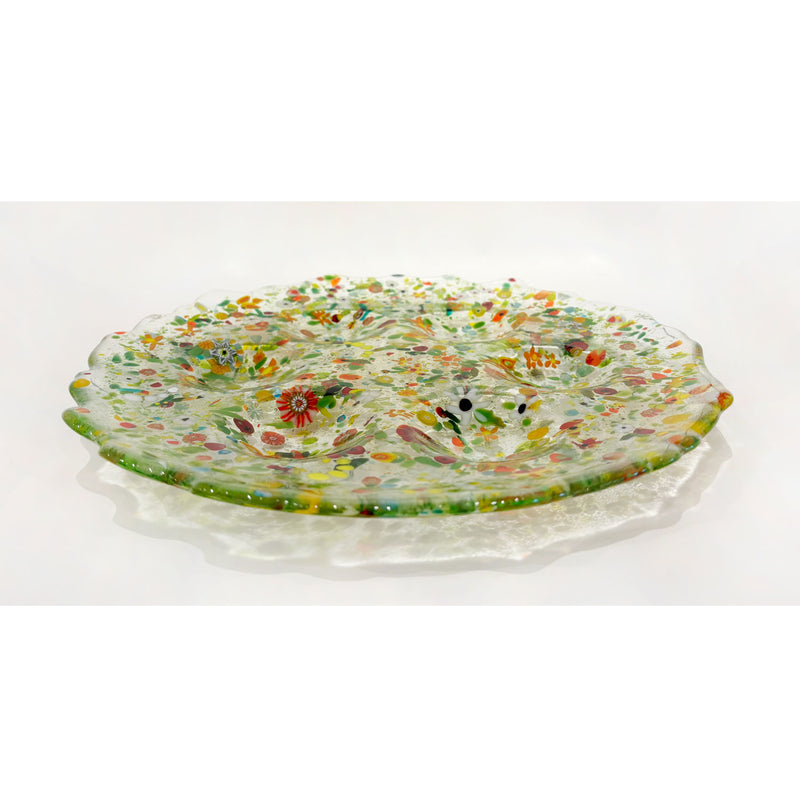Glass Wildflower Seder Plate - Petroff Gallery - Judaica