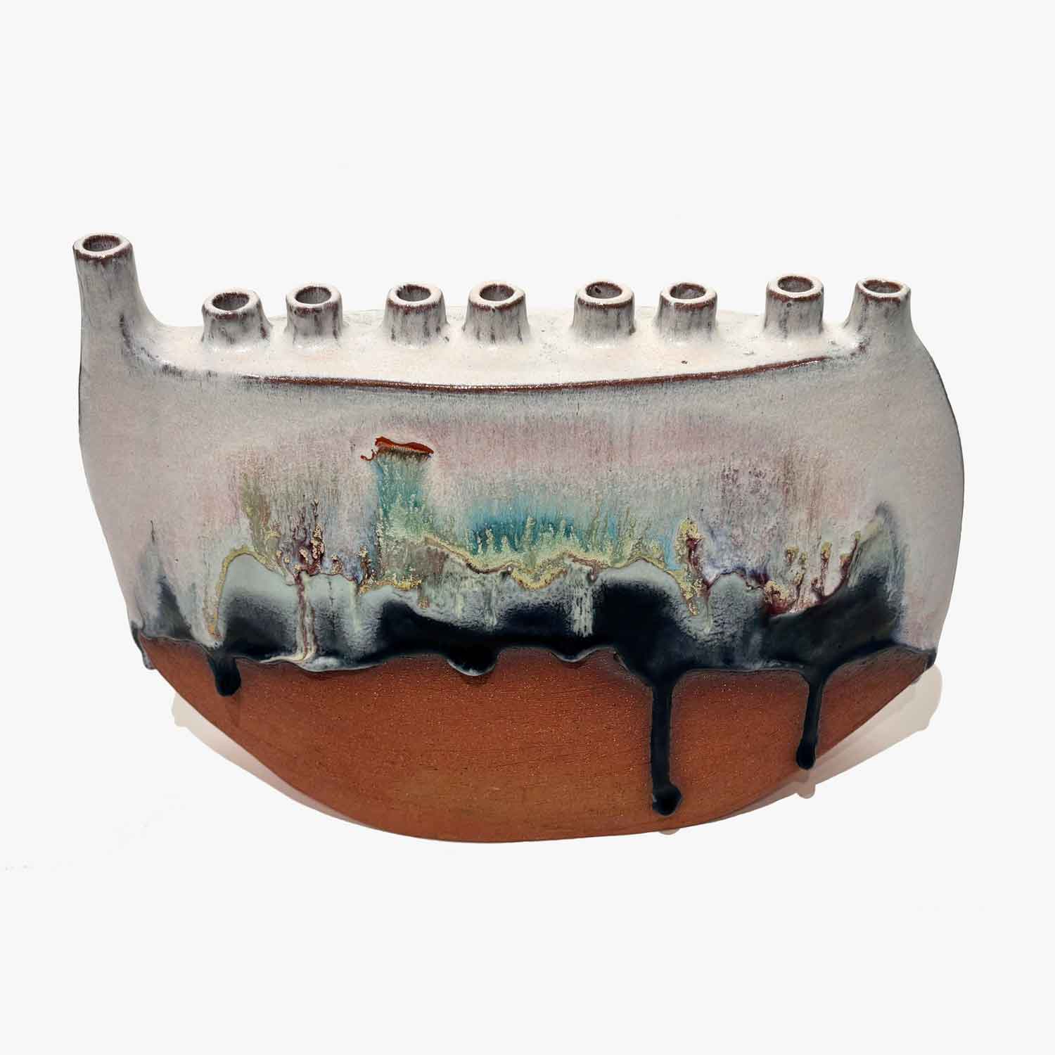 Medium Landscape Menorah - Petroff Gallery - Ceramic Art