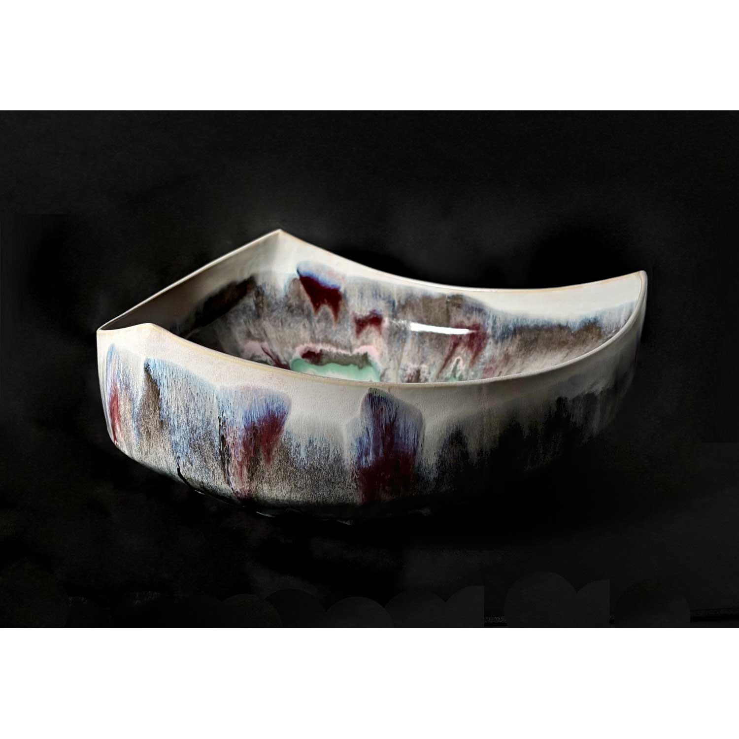 Large Triangle Landscape Bowl -  Petroff Gallery - Ceramics 