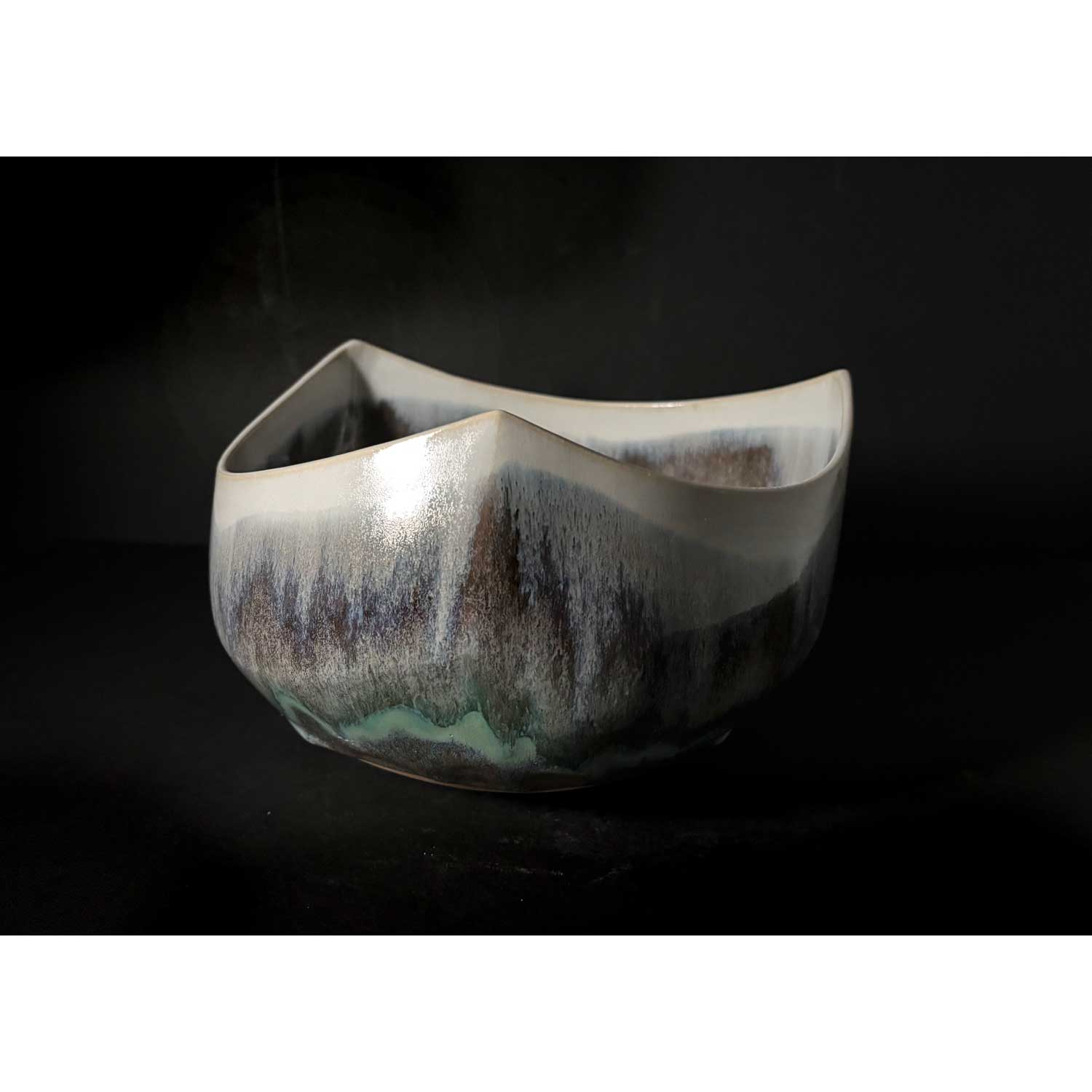 Small Triangle Landscape Bowl 1 - Petroff Gallery - Ceramics