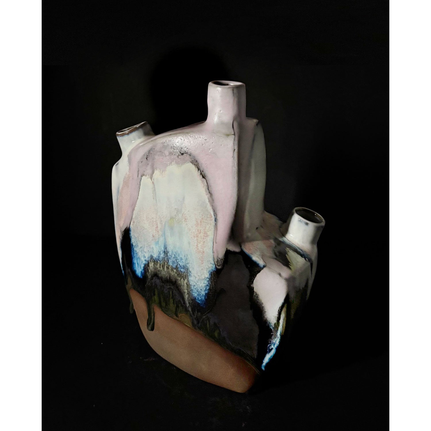 Pink Top Landscape Vessel - Petroff Gallery - Ceramics