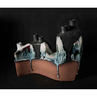 Black Top Landscape Vessel - PEtroff Gallery - Ceramics 