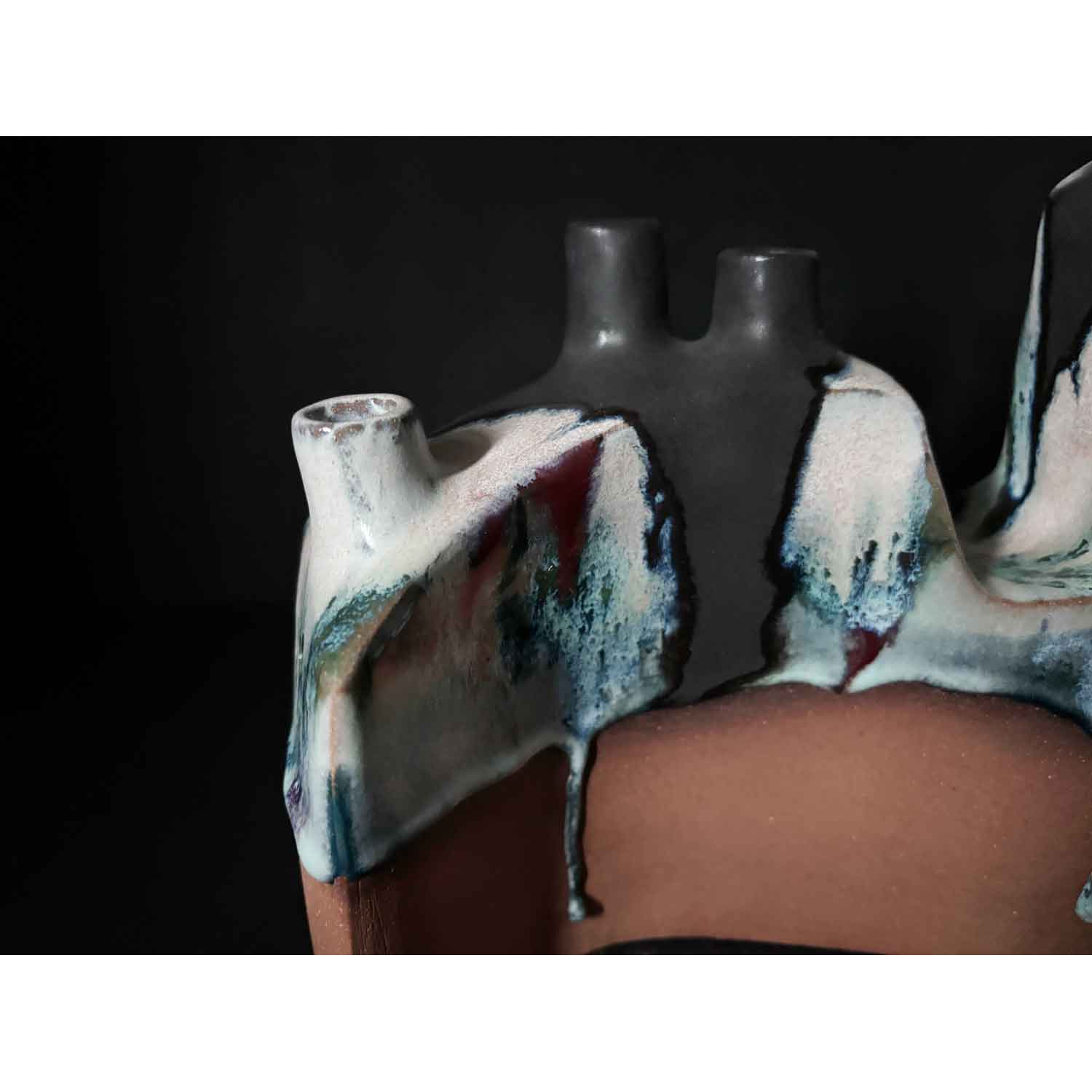 Black Top Landscape Vessel - PEtroff Gallery - Ceramics 