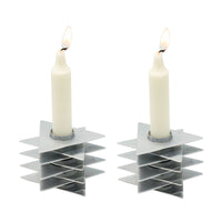 Silver Magen David Silver Candleholders - Petroff Gallery - Judaica