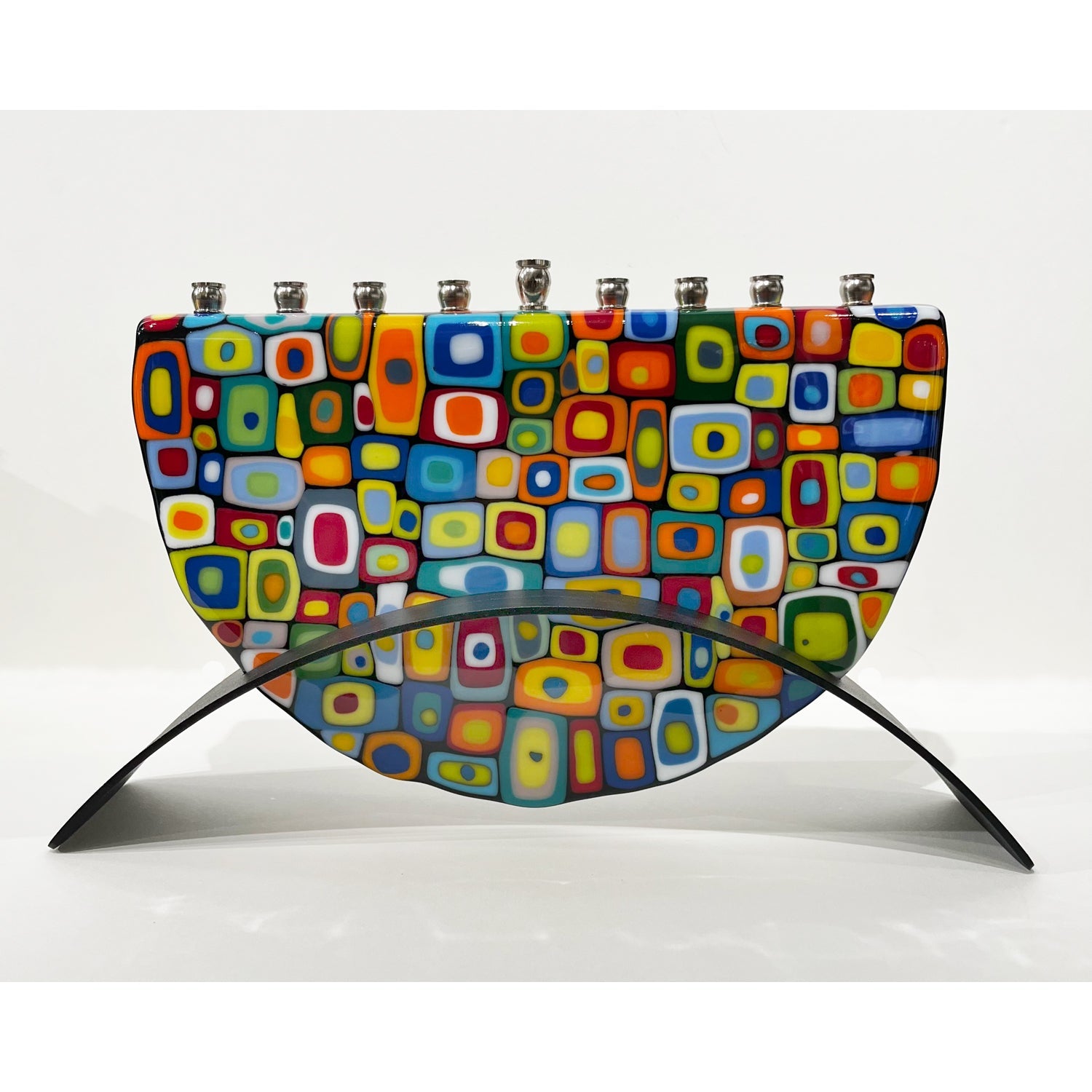 Matrix Menorah - Petroff Gallery -  - Marie Levine - Matrix Menorah, 9" x 14" x 3"