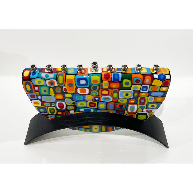 Matrix Menorah - Petroff Gallery -  - Marie Levine - Matrix Menorah, 9" x 14" x 3"